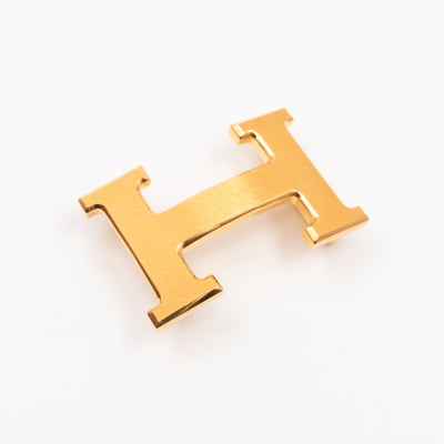 H Buckle & Reversible Gold and Black Leather Belt 95/37