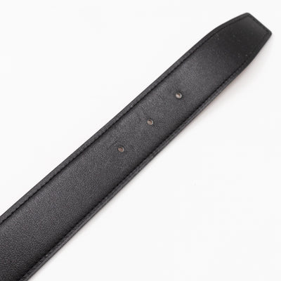 H Buckle & Reversible Gold and Black Leather Belt 95/37