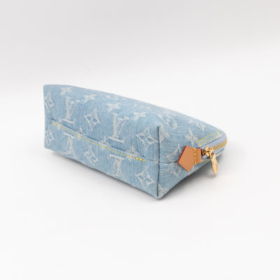 Cosmetic Pouch PM Monogram Sky Blue Denim