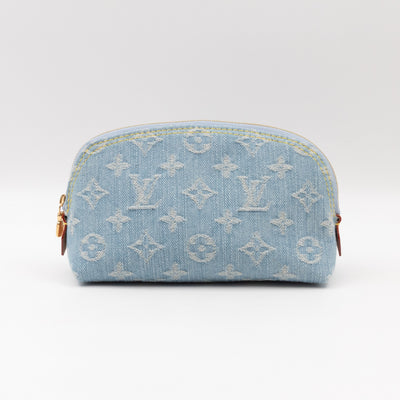 Cosmetic Pouch PM Monogram Sky Blue Denim