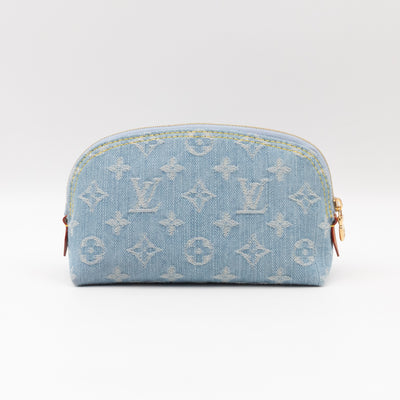 Cosmetic Pouch PM Monogram Sky Blue Denim