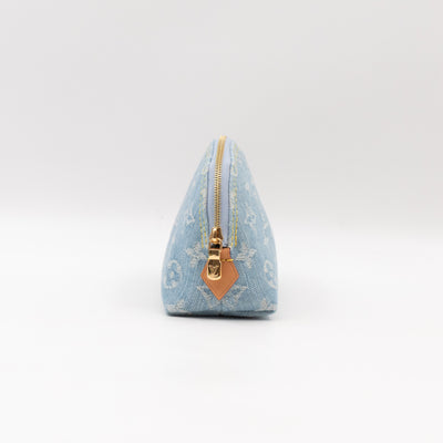 Cosmetic Pouch PM Monogram Sky Blue Denim