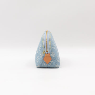 Cosmetic Pouch PM Monogram Sky Blue Denim