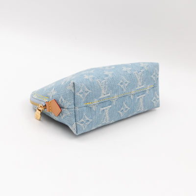 Cosmetic Pouch PM Monogram Sky Blue Denim