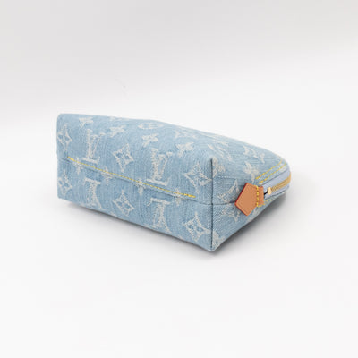 Cosmetic Pouch PM Monogram Sky Blue Denim