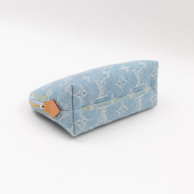 Cosmetic Pouch PM Monogram Sky Blue Denim