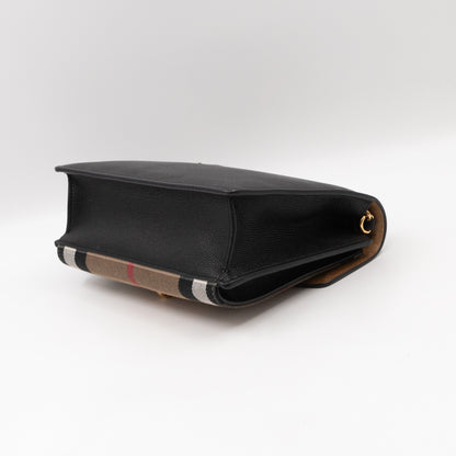 Macken Crossbody Bag House Check & Black Leather