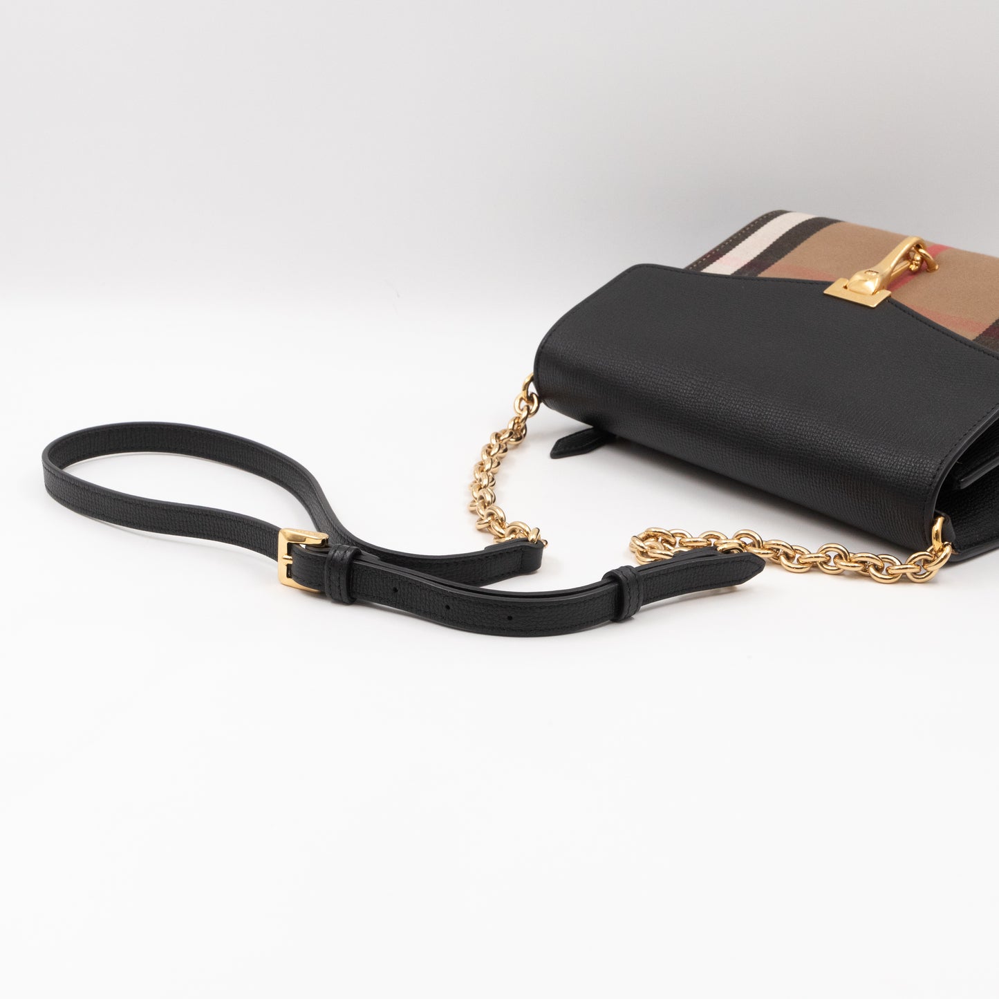 Macken Crossbody Bag House Check & Black Leather