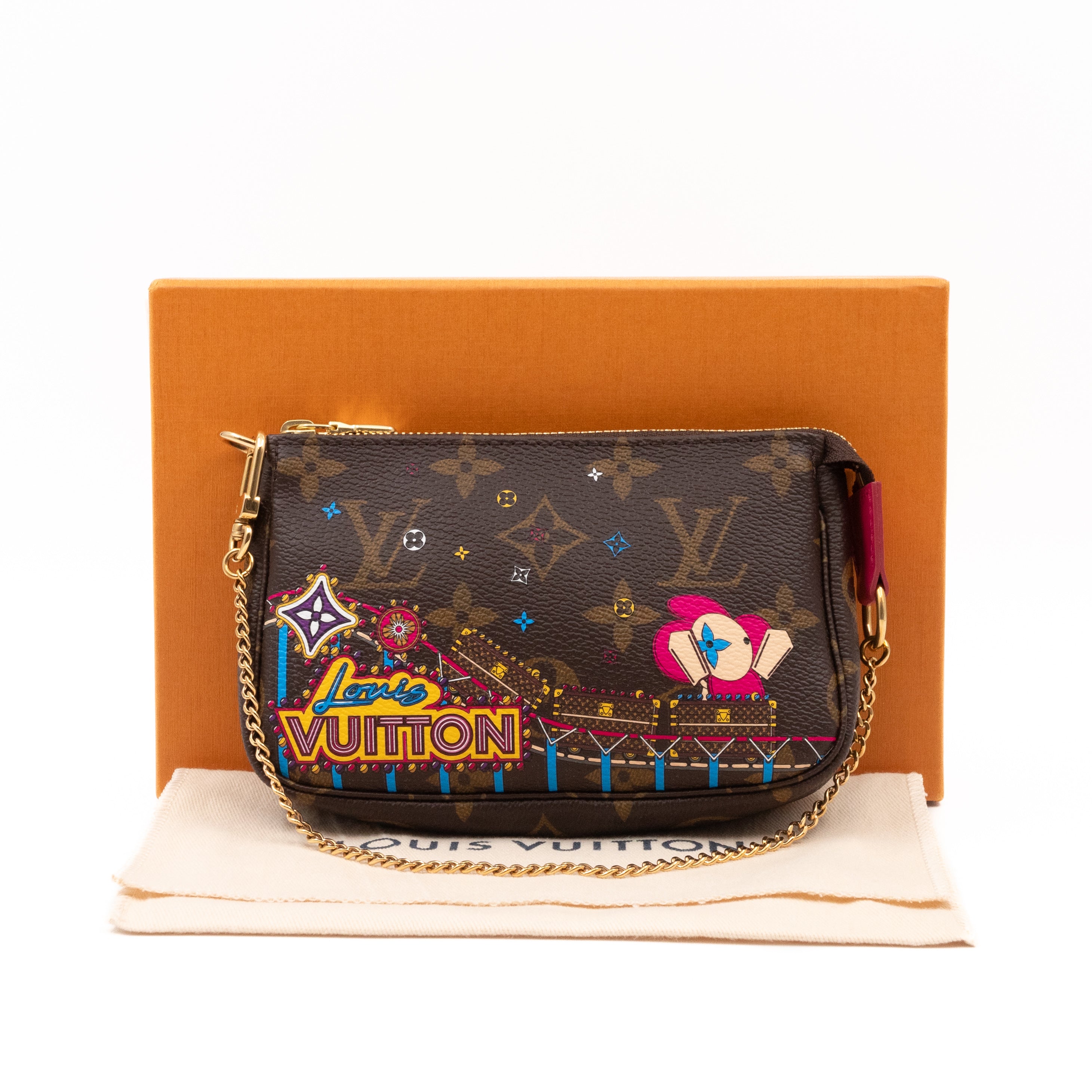 Mini Pochette Accessoires Monogram Christmas Animation Roller Coaster
