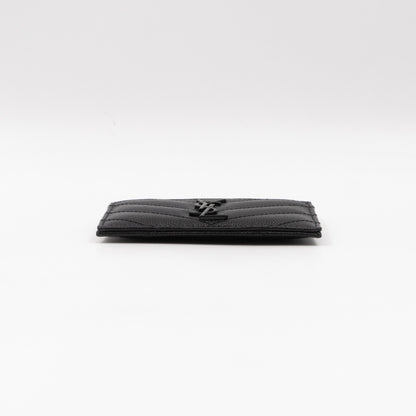 YSL Cassandre Card Holder Black Grained Leather