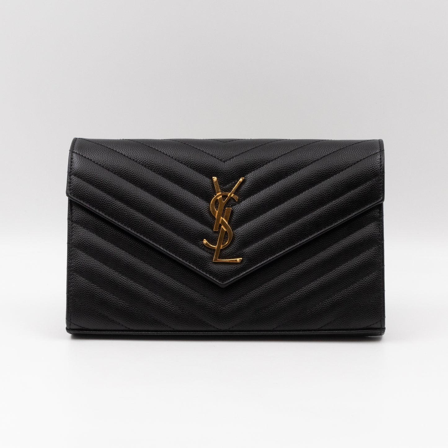 Cassandre Chain Wallet On Chain Black Grained Leather