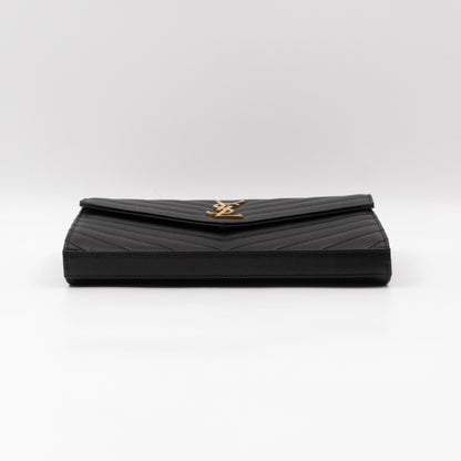 Cassandre Chain Wallet On Chain Black Grained Leather