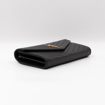 Cassandre Chain Wallet On Chain Black Grained Leather