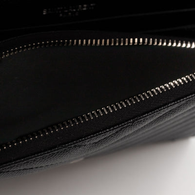 Cassandre Envelope Chain Wallet Black Grained Leather