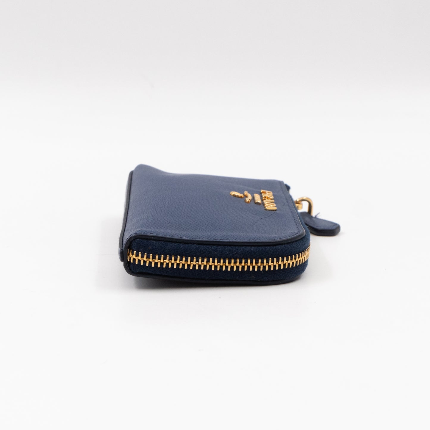 Key Pouch Saffiano Blue Leather