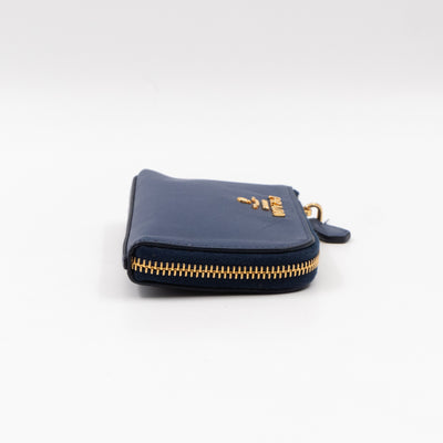 Key Pouch Saffiano Blue Leather