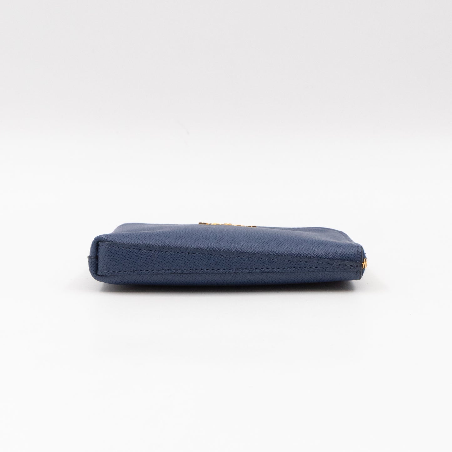 Key Pouch Saffiano Blue Leather