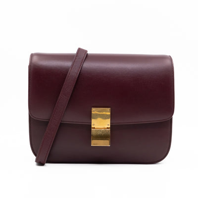 Classic Box Medium Burgundy Leather