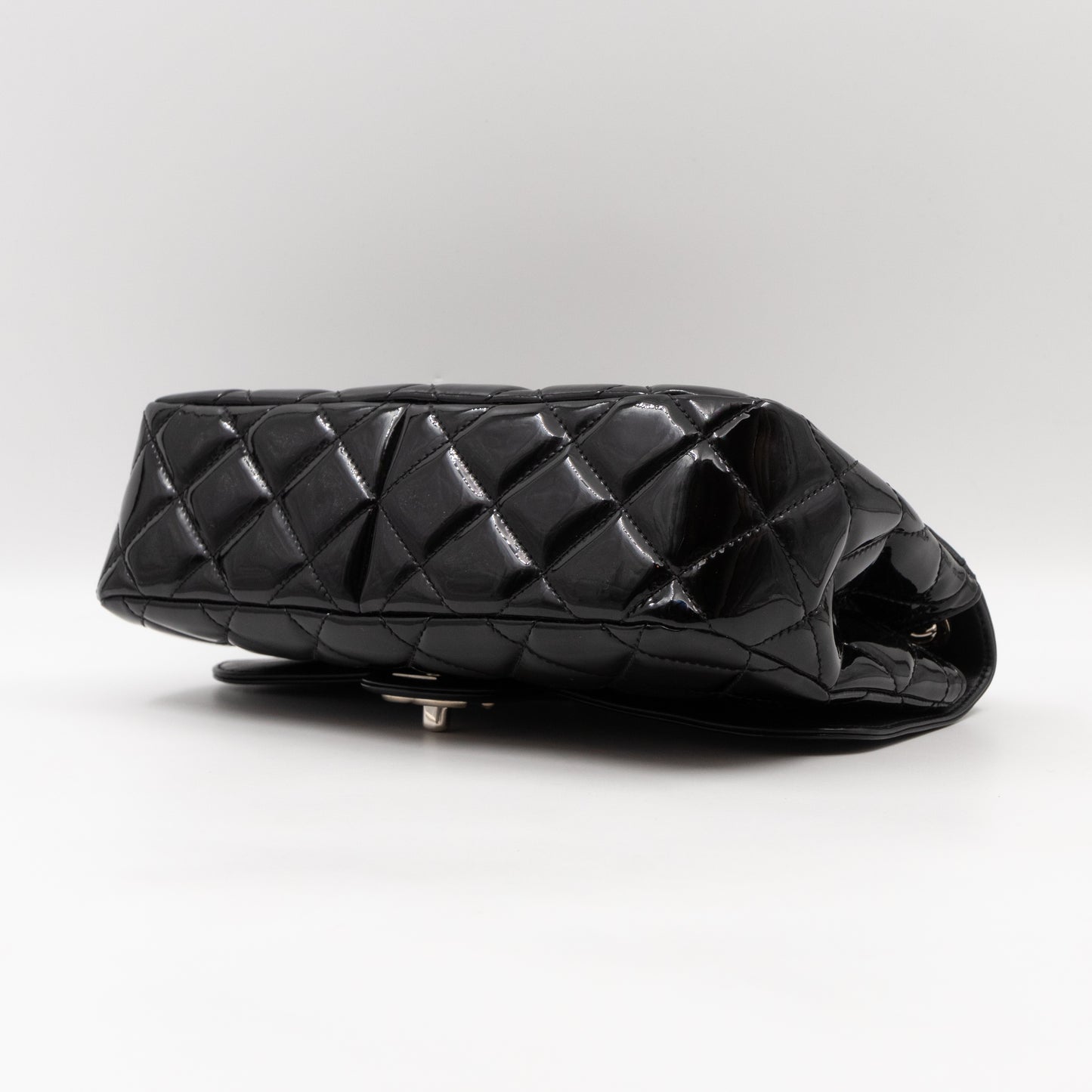 Coco Shine Single Flap Bag Black Patent Leather