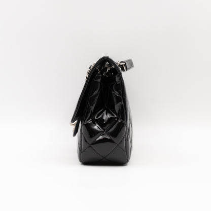 Coco Shine Single Flap Bag Black Patent Leather