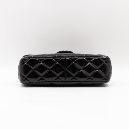 Coco Shine Single Flap Bag Black Patent Leather