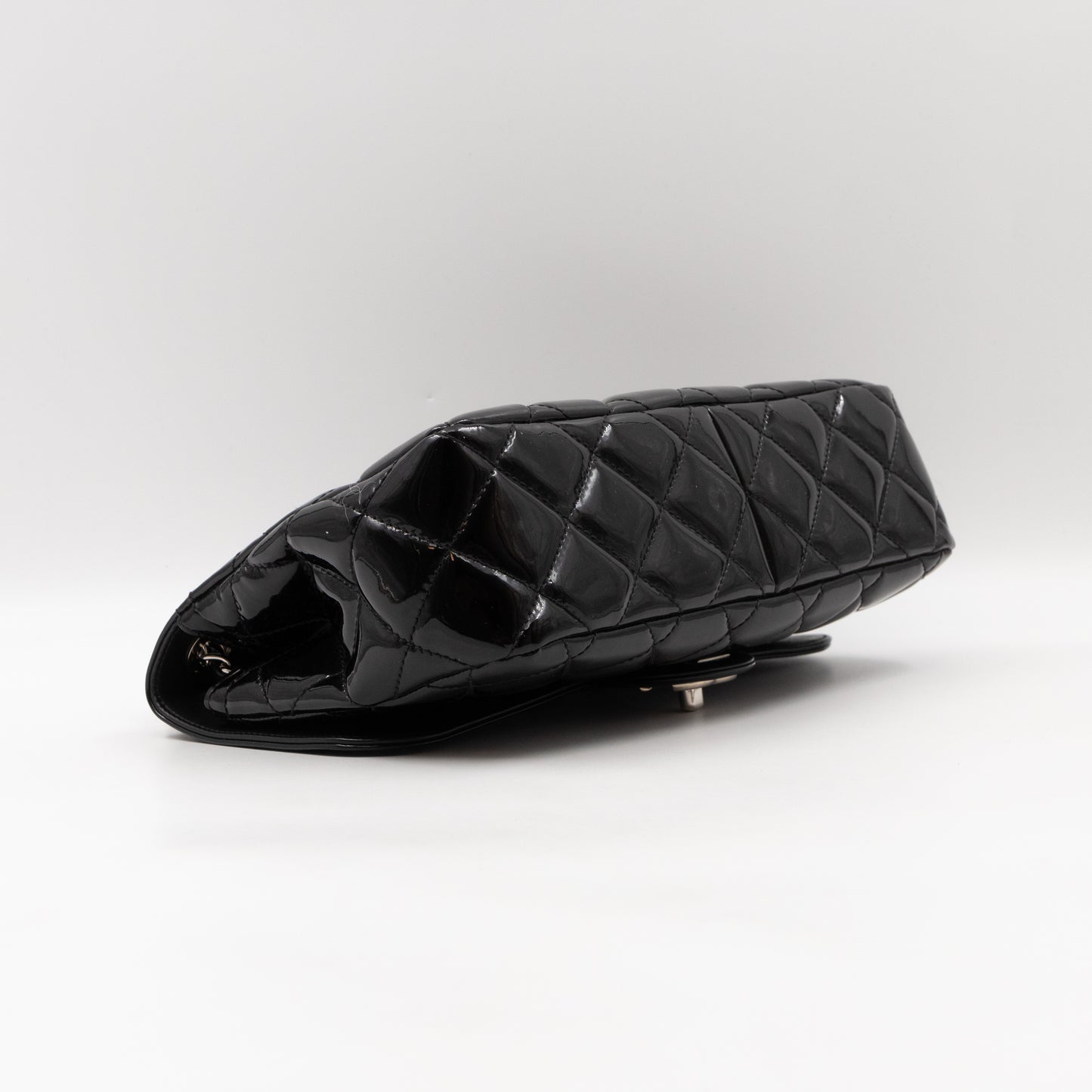 Coco Shine Single Flap Bag Black Patent Leather