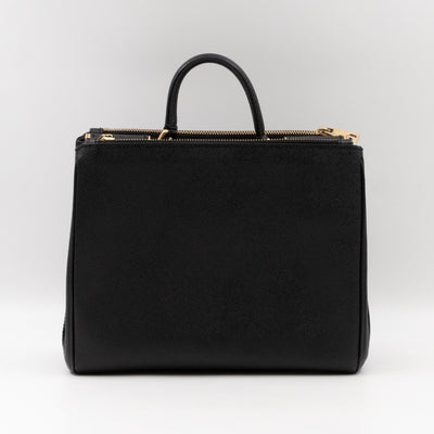 Miss Sicily Medium Shopper Bag Black Leather
