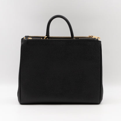 Miss Sicily Medium Shopper Bag Black Leather