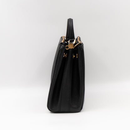 Miss Sicily Medium Shopper Bag Black Leather