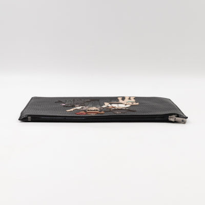 Family Patch Pouch Black Leather