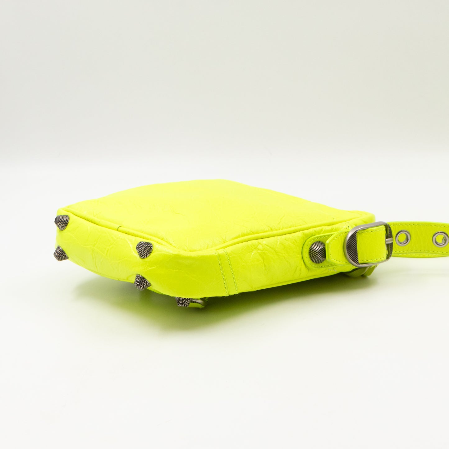 Le Cagole Messenger Bag Fluo Yellow Leather