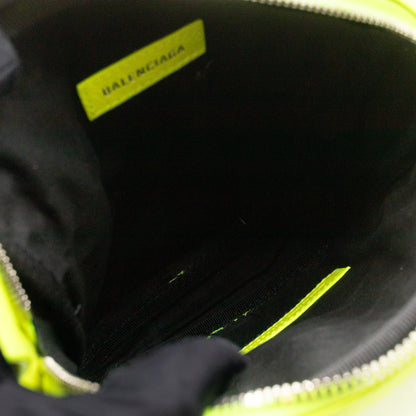 Le Cagole Messenger Bag Fluo Yellow Leather