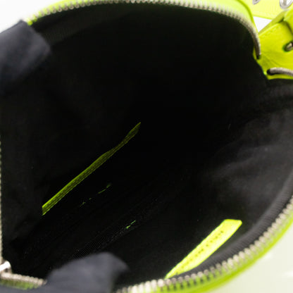 Le Cagole Messenger Bag Fluo Yellow Leather