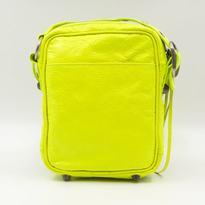 Le Cagole Messenger Bag Fluo Yellow Leather