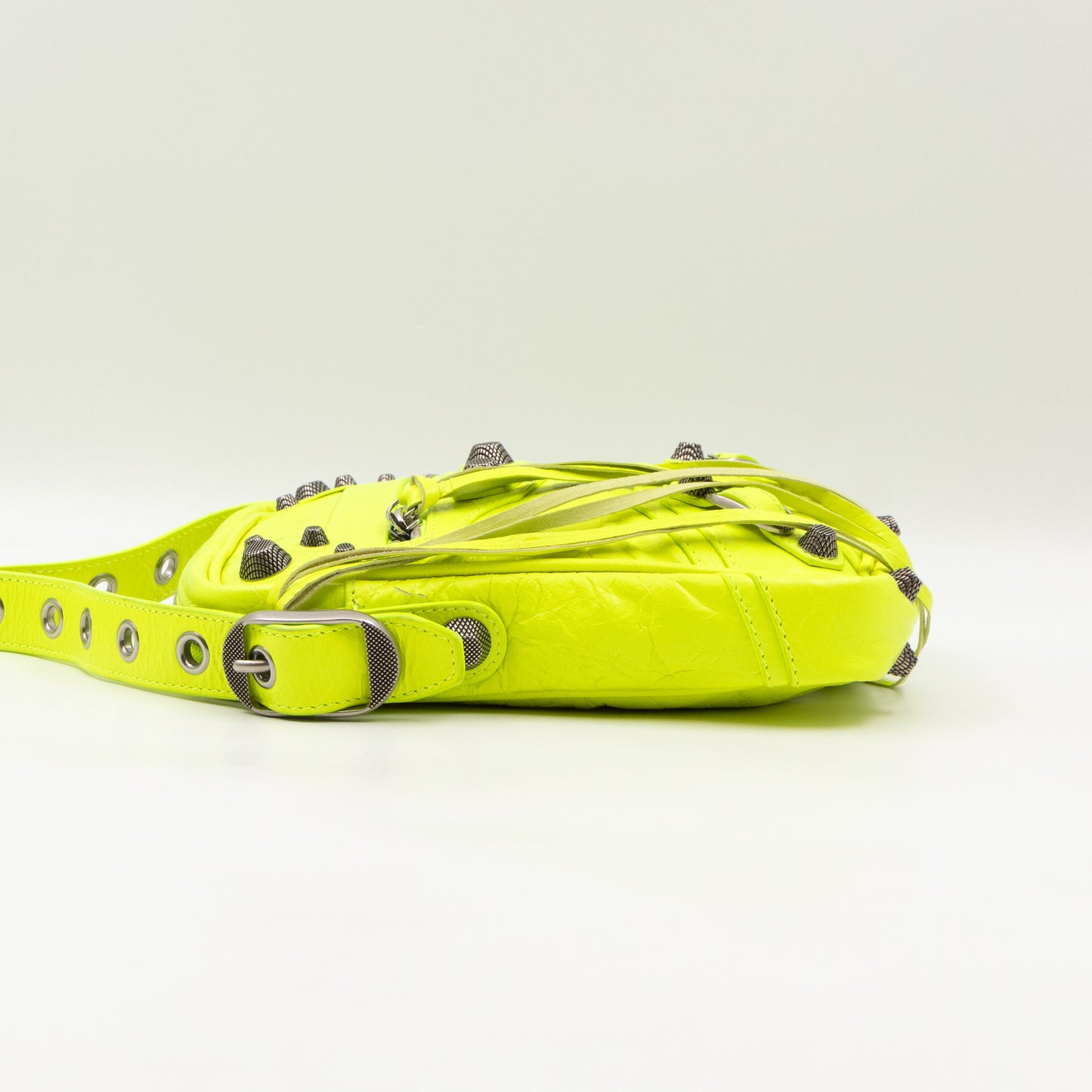 Le Cagole Messenger Bag Fluo Yellow Leather