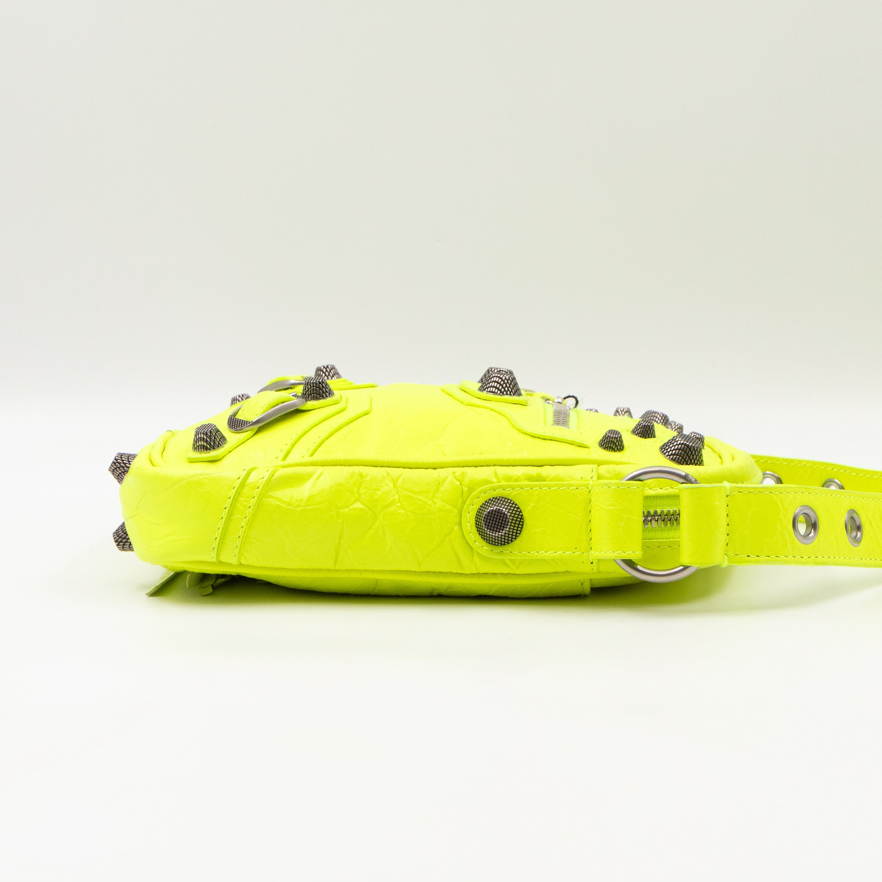 Le Cagole Messenger Bag Fluo Yellow Leather