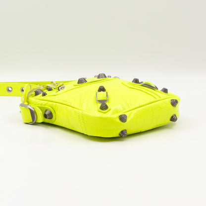 Le Cagole Messenger Bag Fluo Yellow Leather