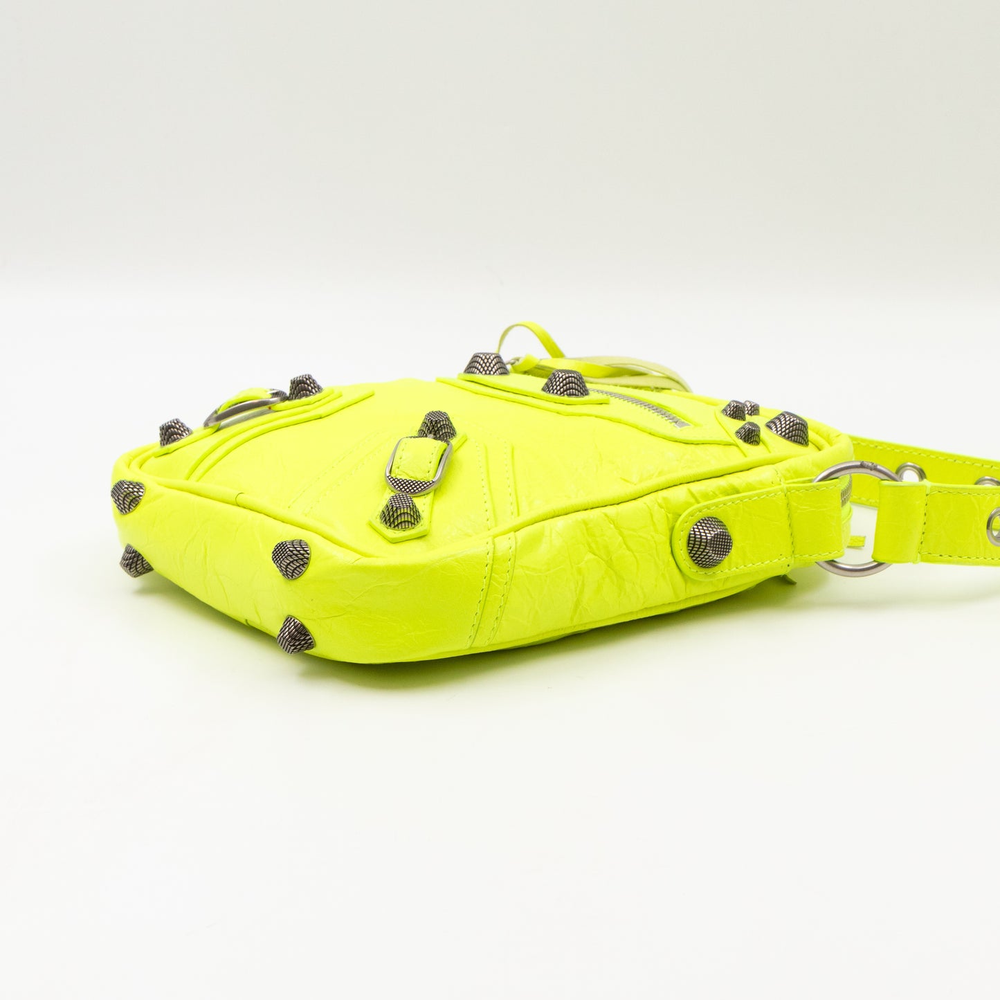 Le Cagole Messenger Bag Fluo Yellow Leather