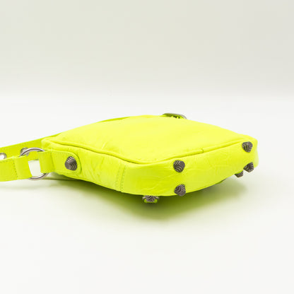 Le Cagole Messenger Bag Fluo Yellow Leather