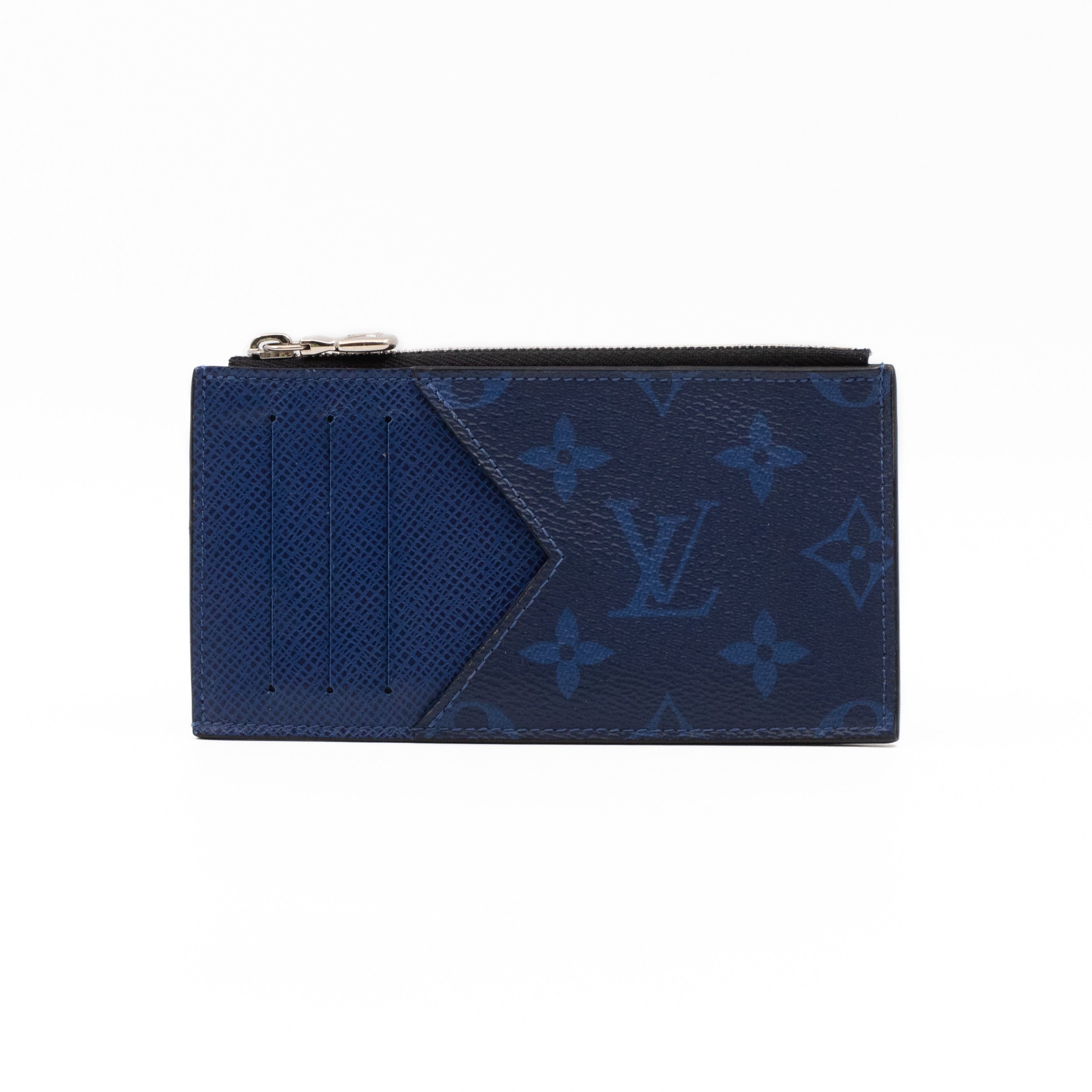 Coin Card Holder Monogram Pacific Navy Blue Taigarama