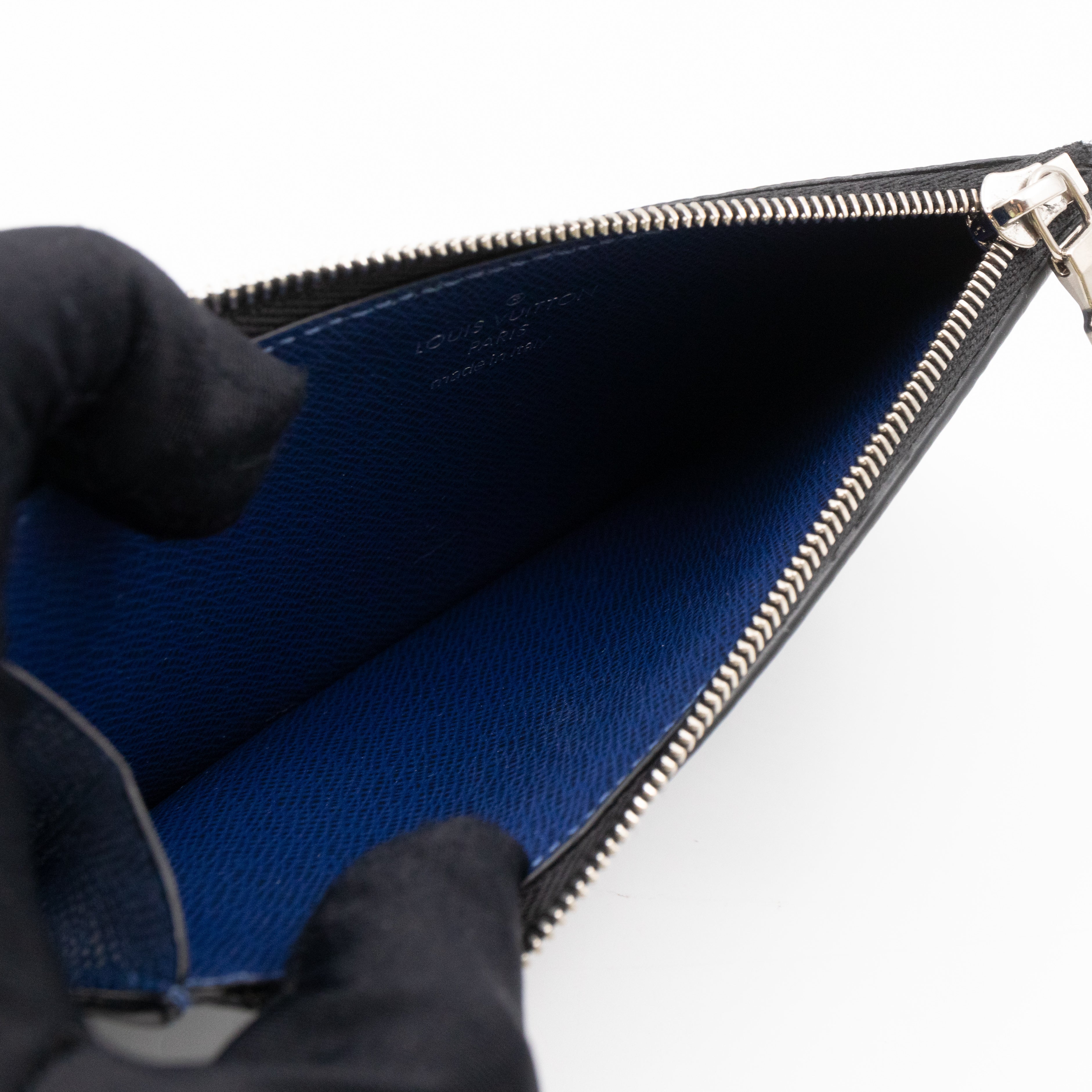 Coin Card Holder Monogram Pacific Navy Blue Taigarama