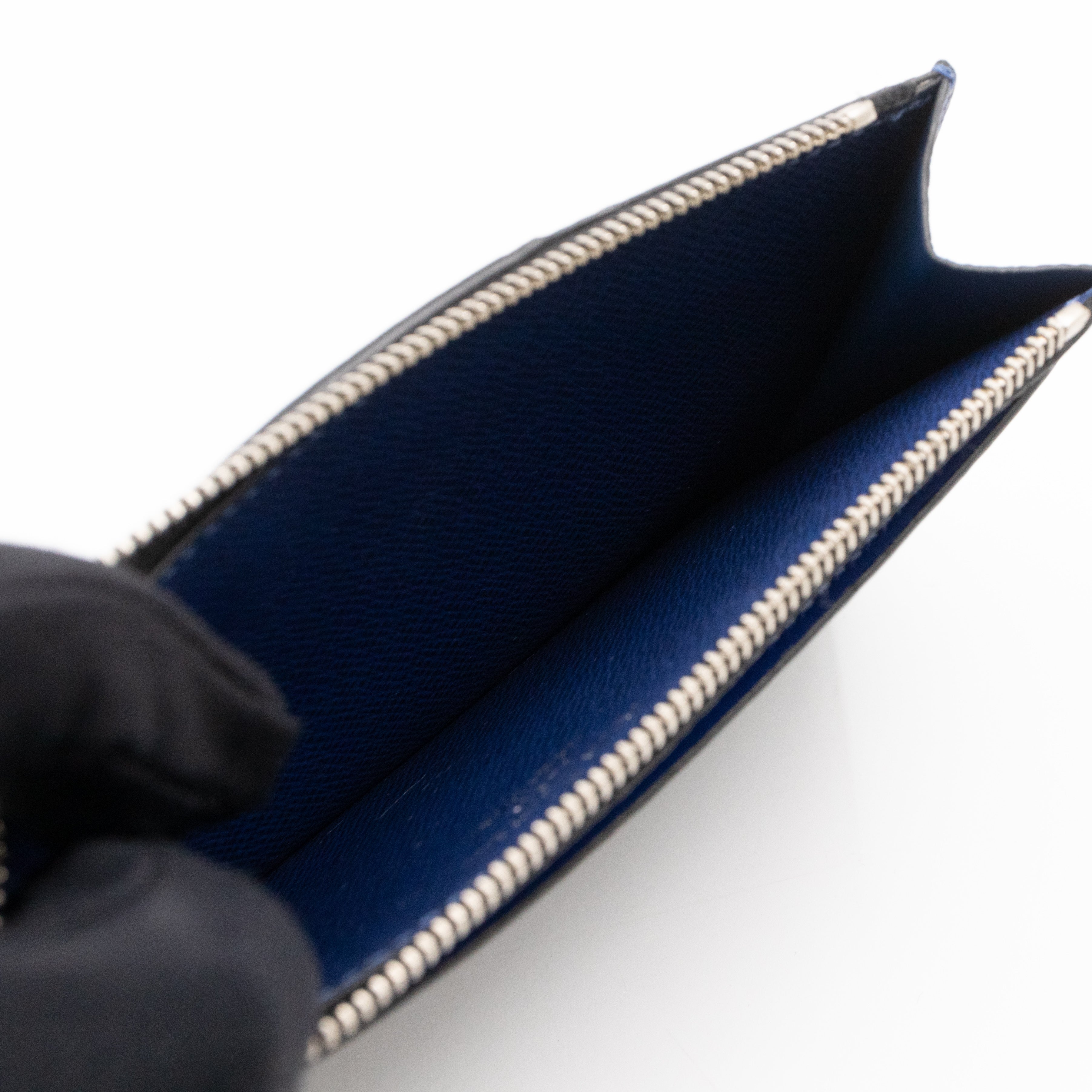 Coin Card Holder Monogram Pacific Navy Blue Taigarama