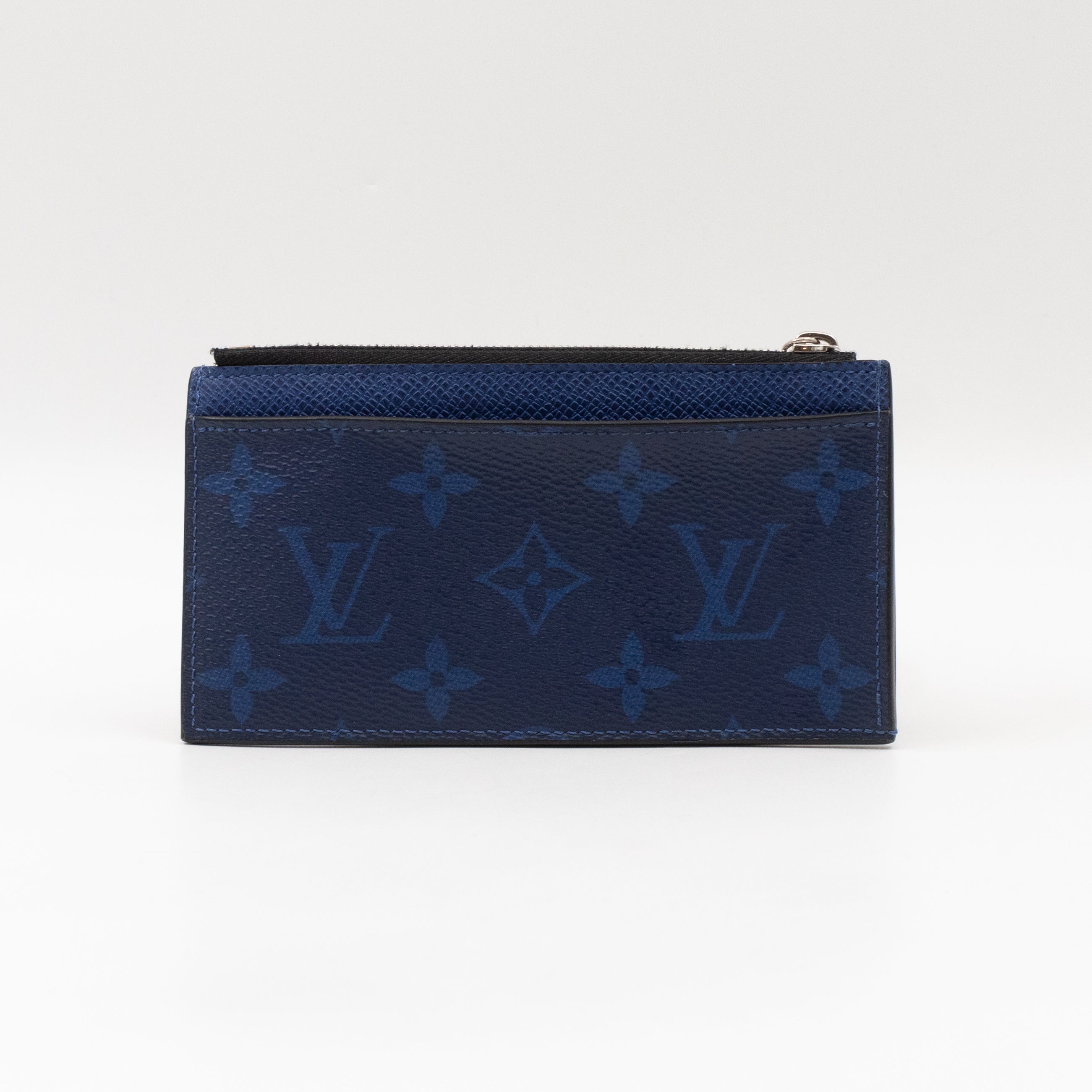 Coin Card Holder Monogram Pacific Navy Blue Taigarama