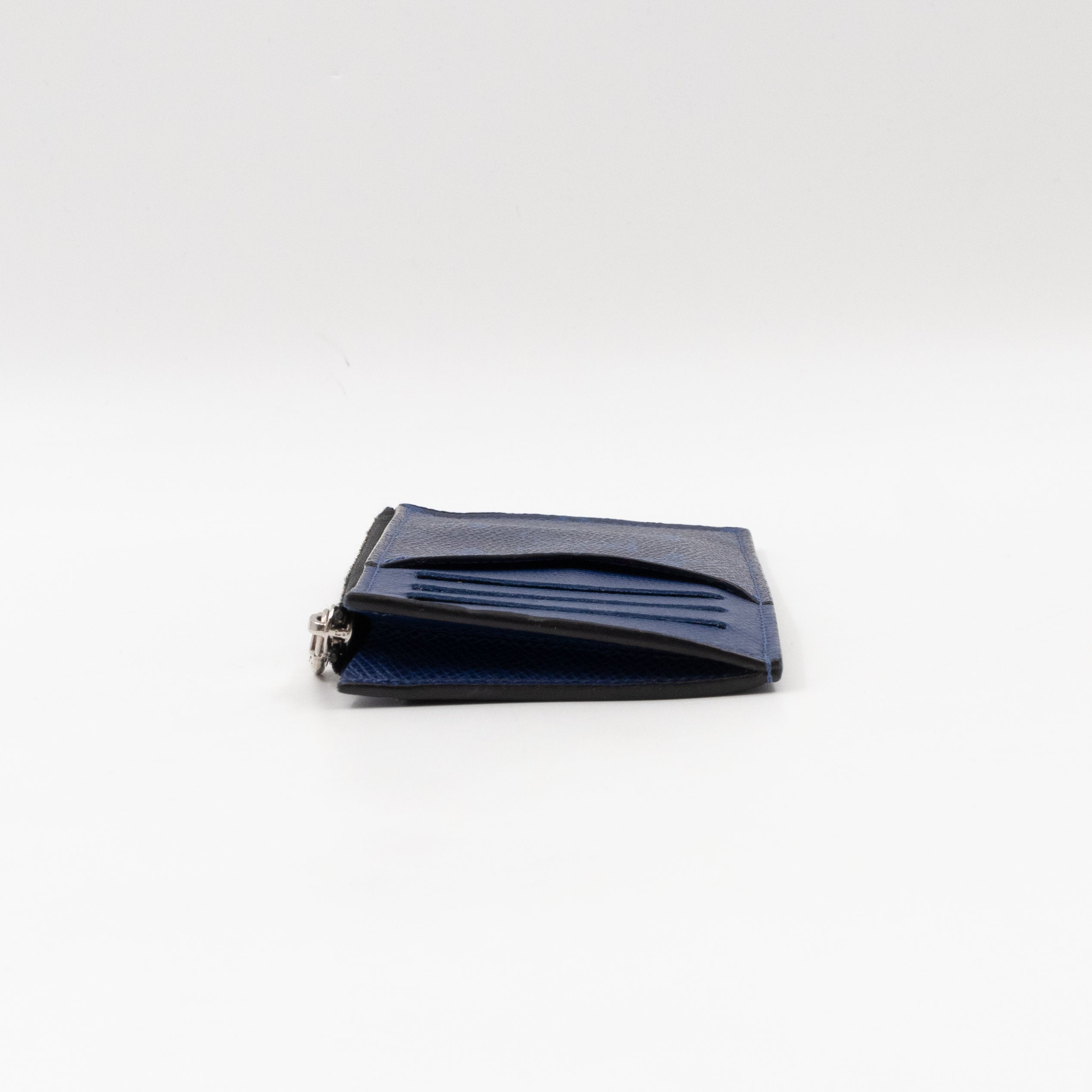 Coin Card Holder Monogram Pacific Navy Blue Taigarama