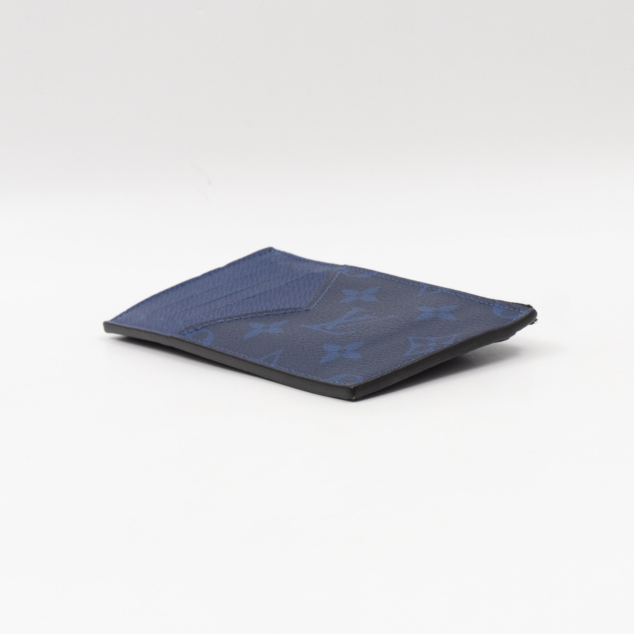 Coin Card Holder Monogram Pacific Navy Blue Taigarama
