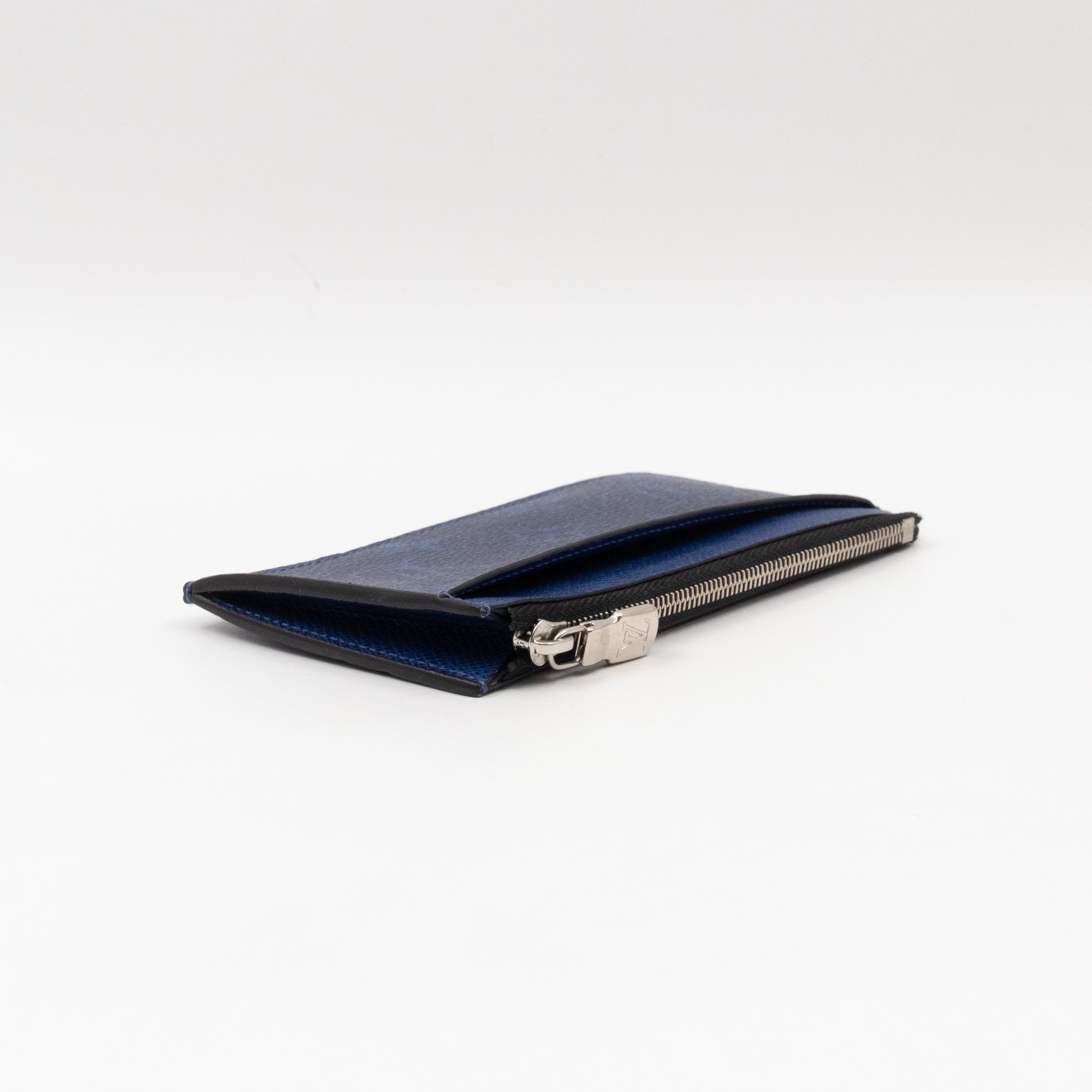 Coin Card Holder Monogram Pacific Navy Blue Taigarama