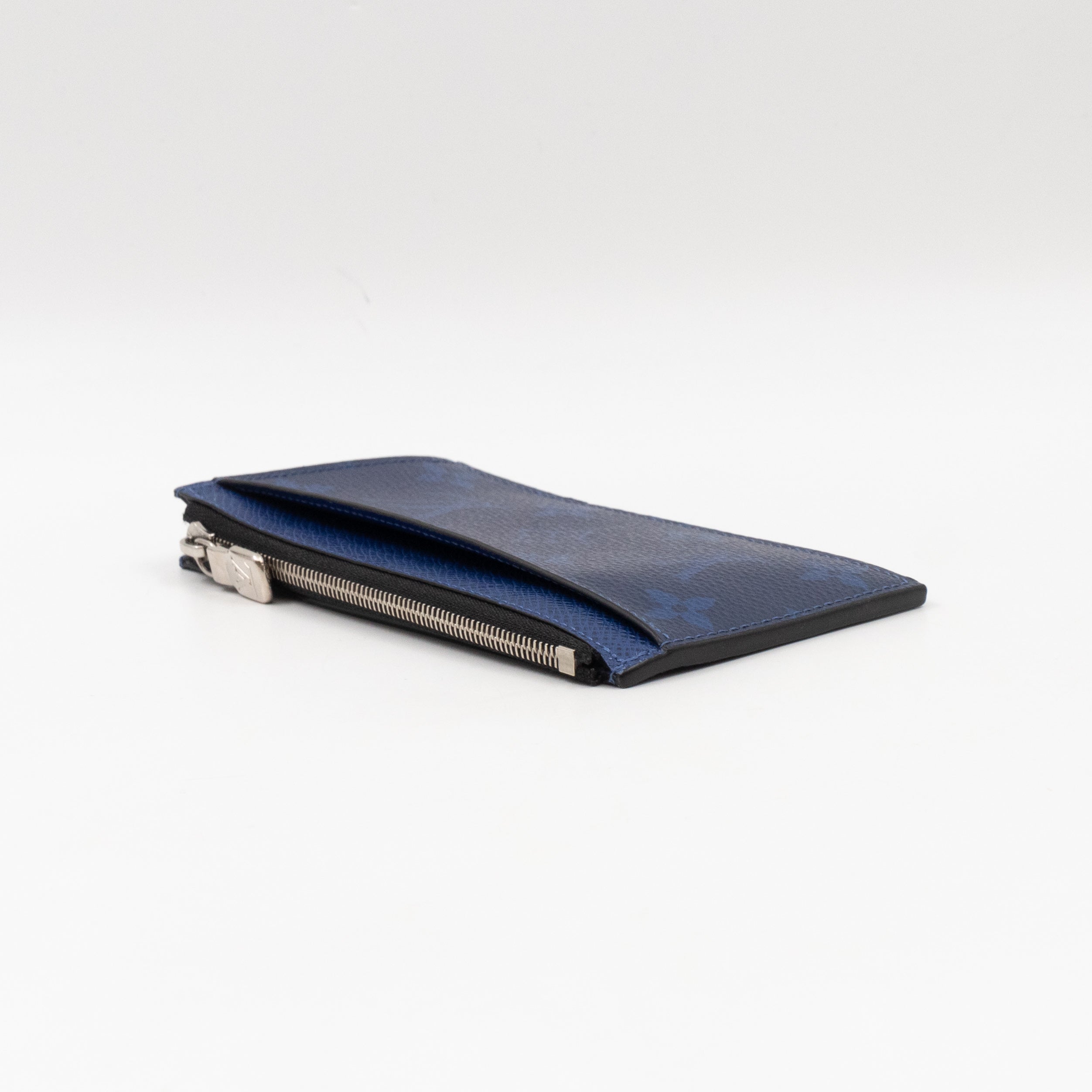 Coin Card Holder Monogram Pacific Navy Blue Taigarama