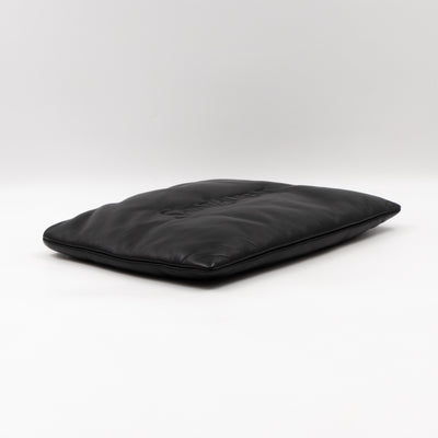 Puffy Pouch Large Black Lambskin