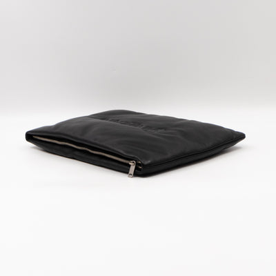 Puffy Pouch Large Black Lambskin