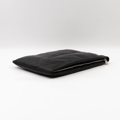 Puffy Pouch Large Black Lambskin